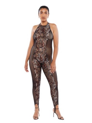 SAVAGE X FENTY Snake High-Neck Lace Catsuit 38