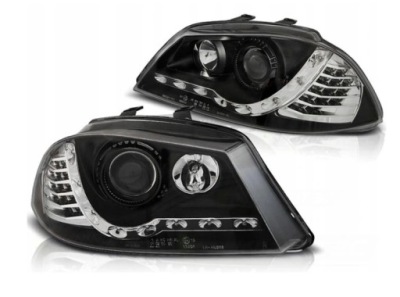 Лампы фары seat ibiza 6l 02-08 black led фото №1