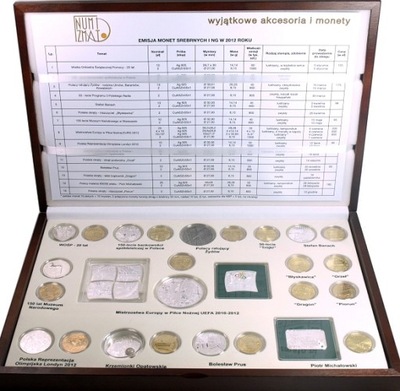 Kaseta Numizmato DE LUXE AG + NG 2012 - na wszystkie monety srebrne i NG