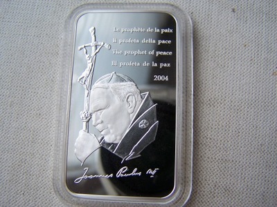 KONGO -- 2004 -- 10 Francs -- SREBRO -- Jan Paweł II