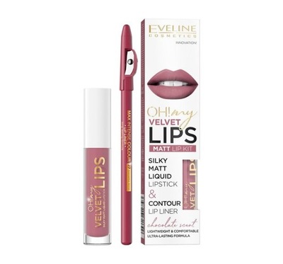 Eveline Cosmetics Oh! My Velvet Lips Liquid Matt Lip Kit zestaw matowa poma