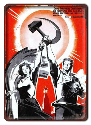 PLAKAT METALOWY SZYLD OBRAZEK RETRO ZSRR #12113