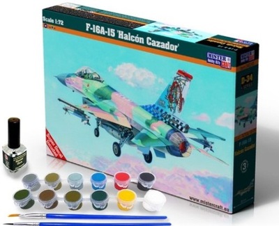 Model do sklejania MisterCraft D34s F-16A-15 Halcon Cazador Model Set