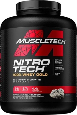 MuscleTech Nitro-Tech 100% Whey Gold Odżywka Białkowa Cookies & Cream Prosz