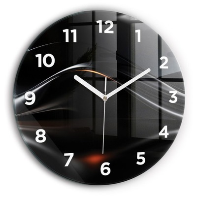 Ozdobny zegar ścienny z piękną grafiką Abstrakcja białe wskazówki fi 60cm