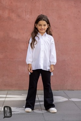 Biała koszula dla dziewczynki Rozmiar 128-134