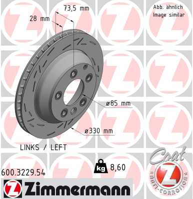 ZIMMERMANN 600.3229.54 ДИСК ТОРМОЗНОЙ