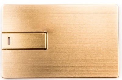 Metalowy Pendrive Karta 1 GB Złota + Grawer