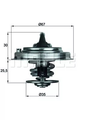 TERMOSTATAS AUDI TX 34 87D MAHLE ORIGINAL TERMOSTATAS 