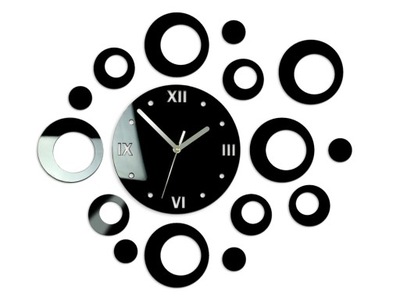 Zegar Ścienny RING Koła 55 cm Czarny