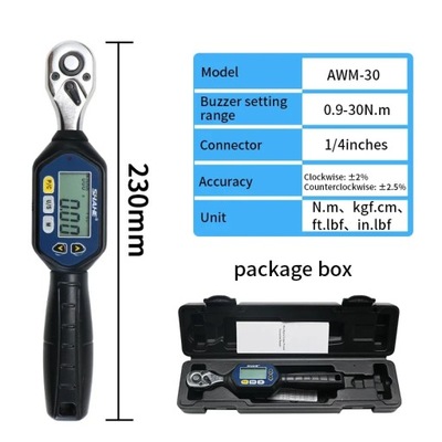 AWM-30 MINI DIGITAL TORQUE LLAVES 1/4 3/8 1/2 REGULACIÓN PROFESIONAL ELÉCTRICO  