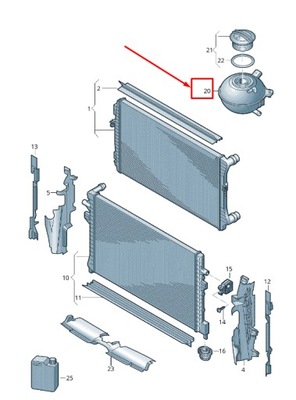 Vw arteon 3h двигун expansion бак 3q0121407f фото №1