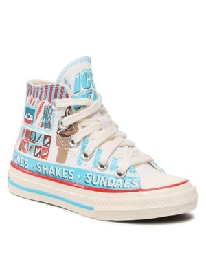 CONVERSE Trampki Chuck 70 Hi A00395C White/Baltic Blue/Soft Red