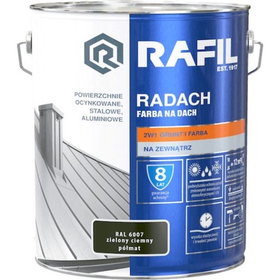 RAFIL Radach RAL6007 zielony ciemny półmat 10 L