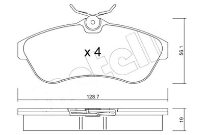 Metelli гальмівні колодки гальмівні citroen c2 1.6 jm_ фото №1