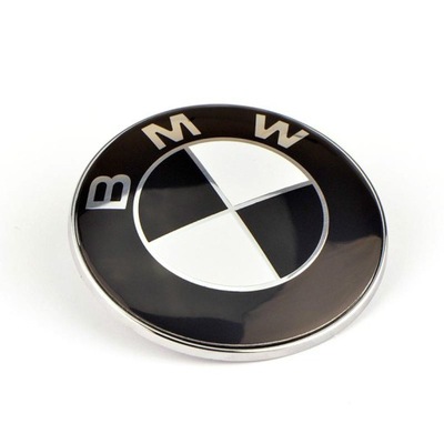 BMW 74mm НОВЫЙ ЭМБЛЕМА на ЗАДНИЙ ЧЕРНЫЙ ДВА ШТЫРЬКИ