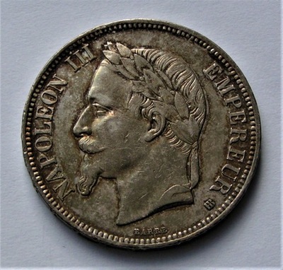 Francja 5Franków NapoleonIII 1869r. RZADSZA ,STAN!!!