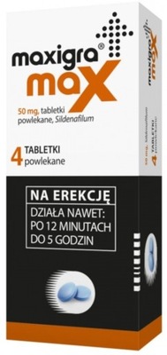 Maxigra Max erekcja potencja 50 mg 4 tabletki