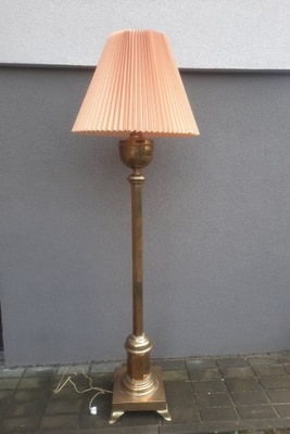 Duża secesyjna lampa stojąca podłogowa mosiądz 178cm