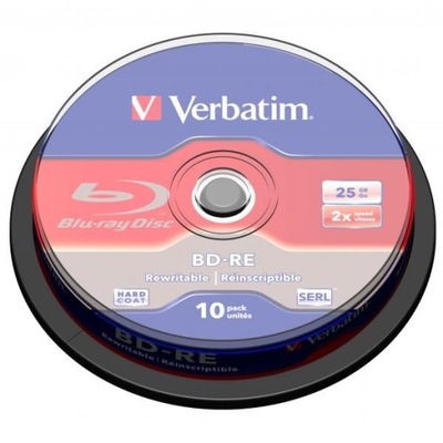 Verbatim BD-RE, Single Layer ScratchGuard Plus, 25GB, cake box, 43694, 2x,