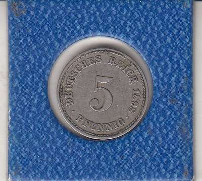 Niemcy Cesarstwo 5 pfennig 1898 A