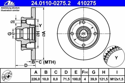 DISC HAMULC. VW GOLF, PASSAT 85-96 REAR  