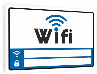 Tabliczka WIFI WI FI DANE HASŁO INTERNET