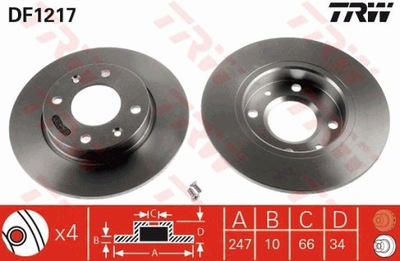 ДИСК ТОРМОЗНОЙ CITROEN ПЕРЕД C15 DF1217