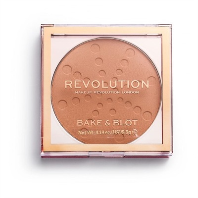 Makeup Revolution Bake & Blot matujący puder prasowany w kamieniu Peach