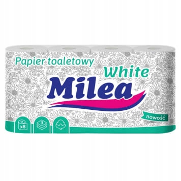 MILEA PAPIER TOALETOWY BIALY 8SZT