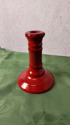 Świecznik ceramiczny czerwony 13cm ceramika