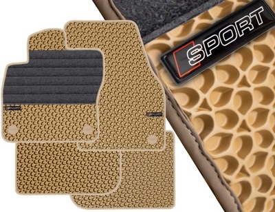 COLOR BEIGE ALFOMBRILLAS GOMA PARA COCHE EVA KROPLE DE AGUA EMBLEMA I REFORZADOR  