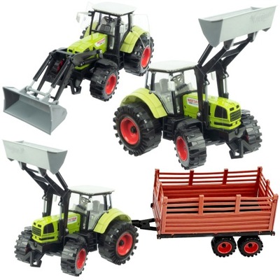 Duży Traktor z Przyczepą Ciągnik NAPĘD Ruchome elementy