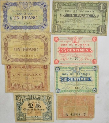 8.aj.Zest.Francja, Banknoty Miejskie szt.8