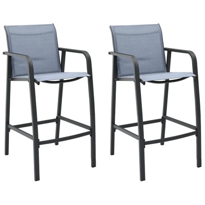 Krzeseła barowe textilene, 54x63,5x109 cm, szare