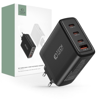 Ładowarka sieciowa 4-porty PD100W/QC3.0 USB/USB-C