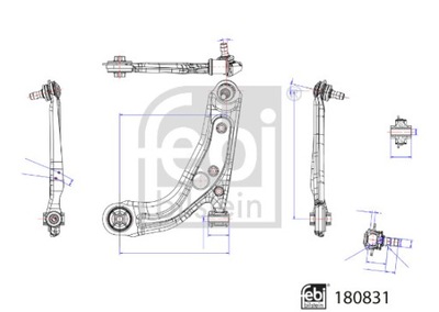 FEBI BILSTEIN FEBI BILSTEIN 180831 РЫЧАГ, ПОДВЕСКА ШЕСТЕРНИ