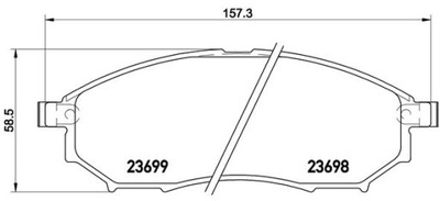 KLOCEK DE FRENADO KIT PARTE DELANTERA INFINITI EX, G, M; NIS  