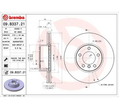 BREMBO DISKU STABDŽIŲ IVECO EUROCARGO I-III 