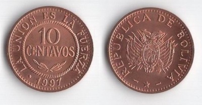 BOLIWIA 1997 10 CENTAVOS