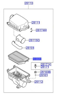 HYUNDAI OE 28113A5800 ФИЛЬТР ВОЗДУХА