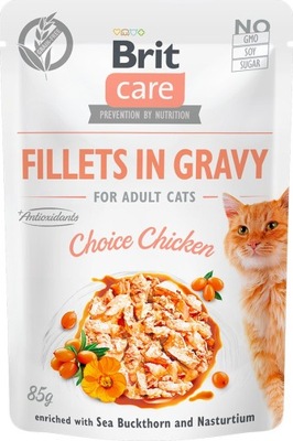 BRIT CARE CAT Fillets in gravy Choice Chicken 85g