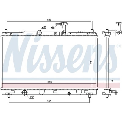 CHLODNICA, SISTEMA DE REFRIGERACIÓN DEL MOTOR NISSENS 606146  