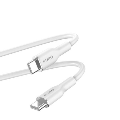 Kabel USB-C do USB-C PURO ICON Soft Cable Przewód 1.5 m Biały