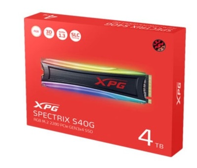 Adata Dysk SSD XPG SPECTRIX S40G 4TB RGB PCIe Gen3x4 M.2 2280 AS40G-4TT-C