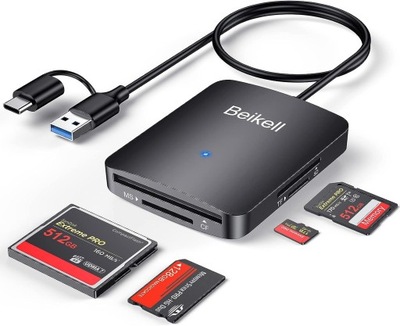 CZYTNIK KART PAMIĘCI BEIKELL B6316 USB USB-C SDXC/MS/MS Pro/CF USB 3.0