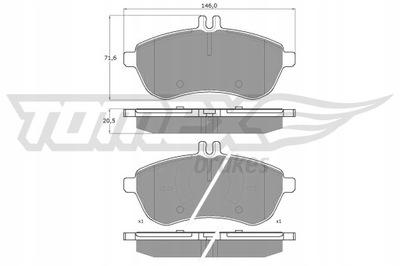 ZAPATAS HAMULC. MERCEDES W204 C-KLASA 07-13 1602/T  