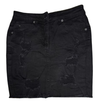 Parisian czarna przetarcia dziury jeans r.34