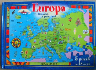 Europa książka z Puzzlami KRAJE EUROPY