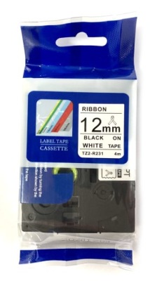 Taśma wstążkowa TZ2-R231 do Brother TZe-R231 biała czarny nadruk